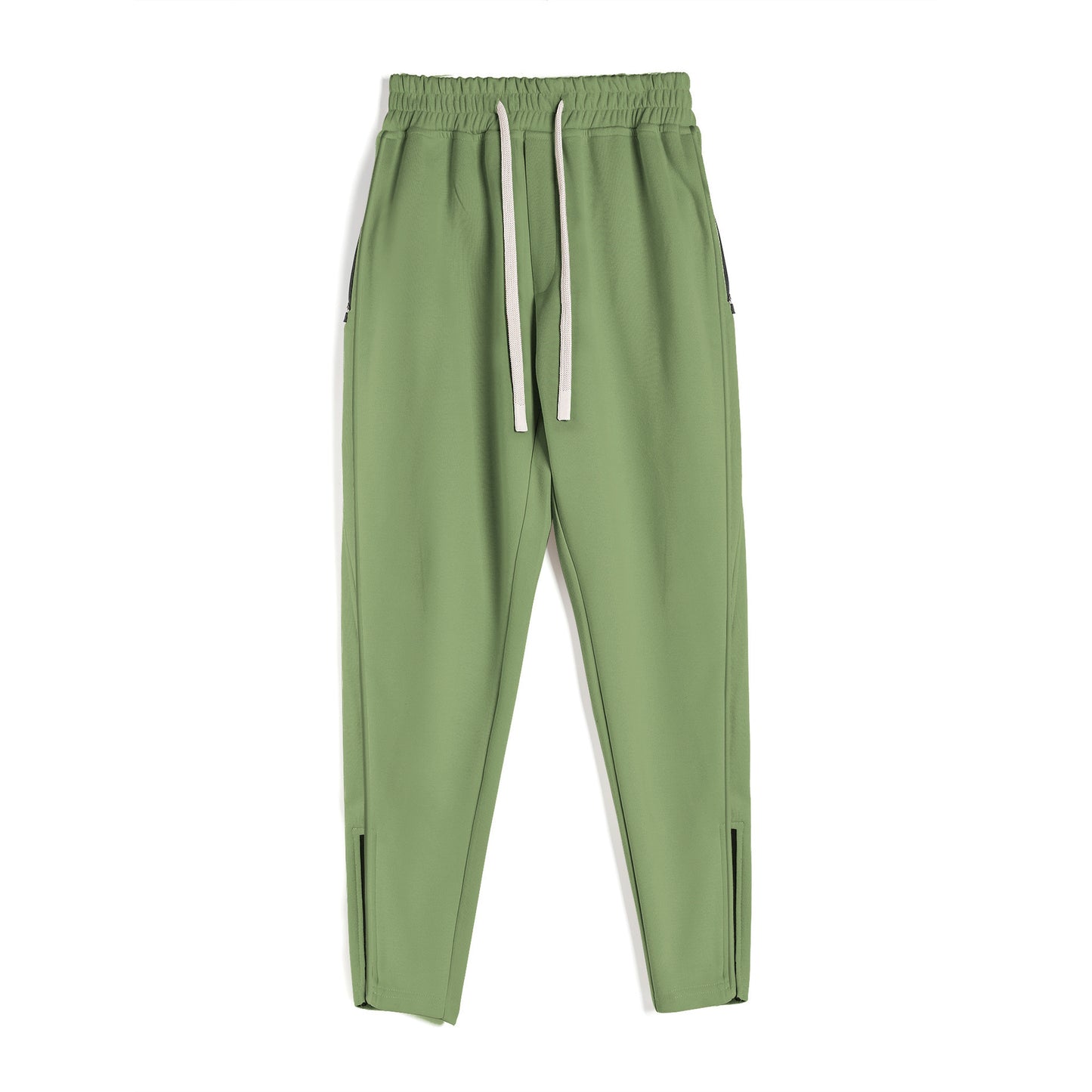 Slim Fit Bacak Açıklığı Fermuarlı Bilek Bantlı Pantolon