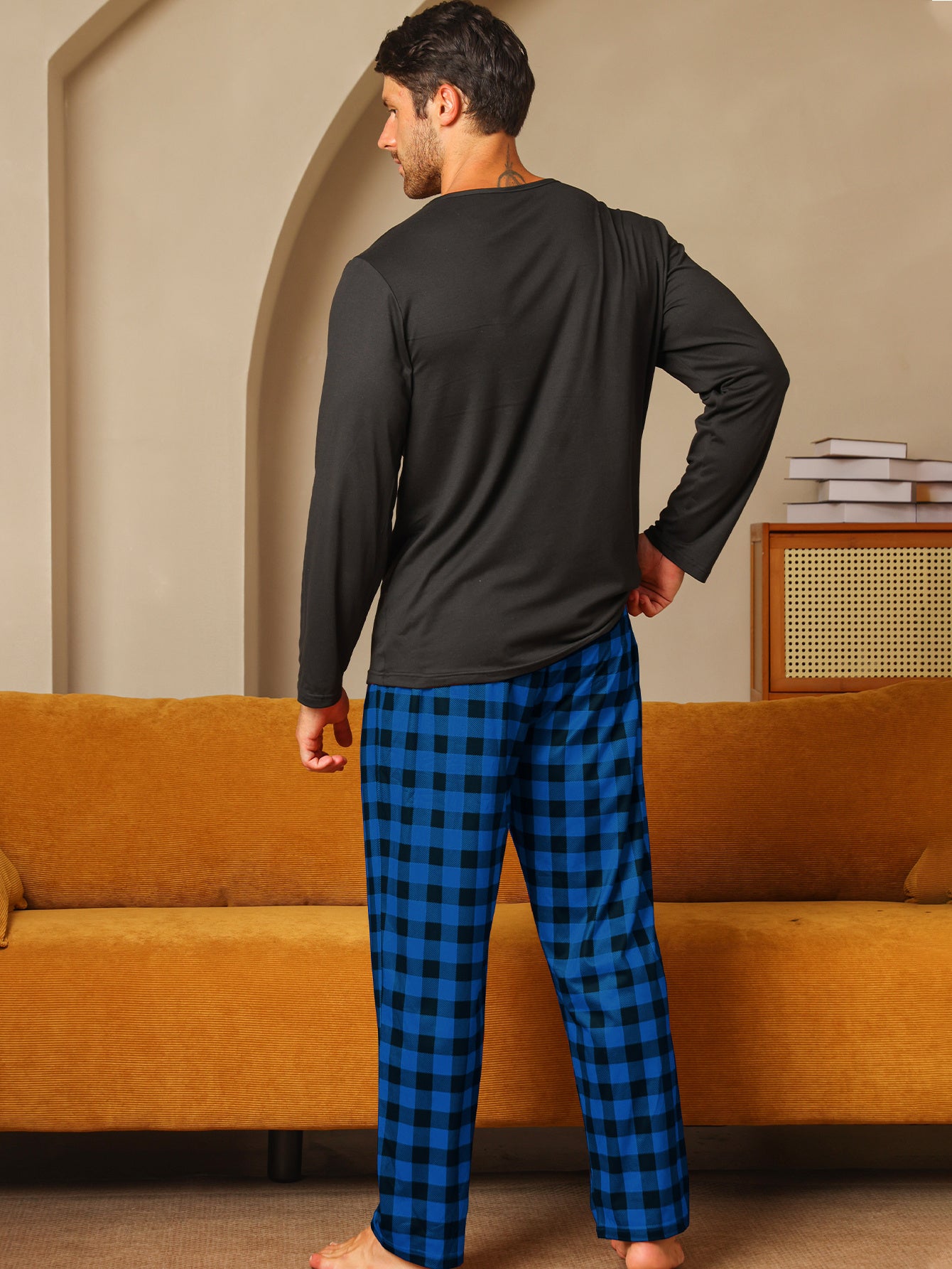 Buz İpek Uzun Kollu Uzun Pantolon Erkek Pijama Takımı