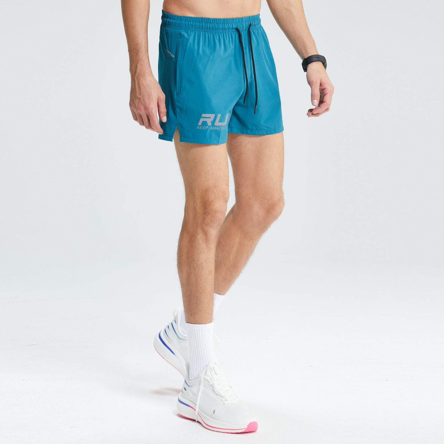 Spor Atletizm Erkek Hızlı Kuruyan Üç Noktalı Yansıtıcı Baskı Fitness Spor Eğitim Pantolonu