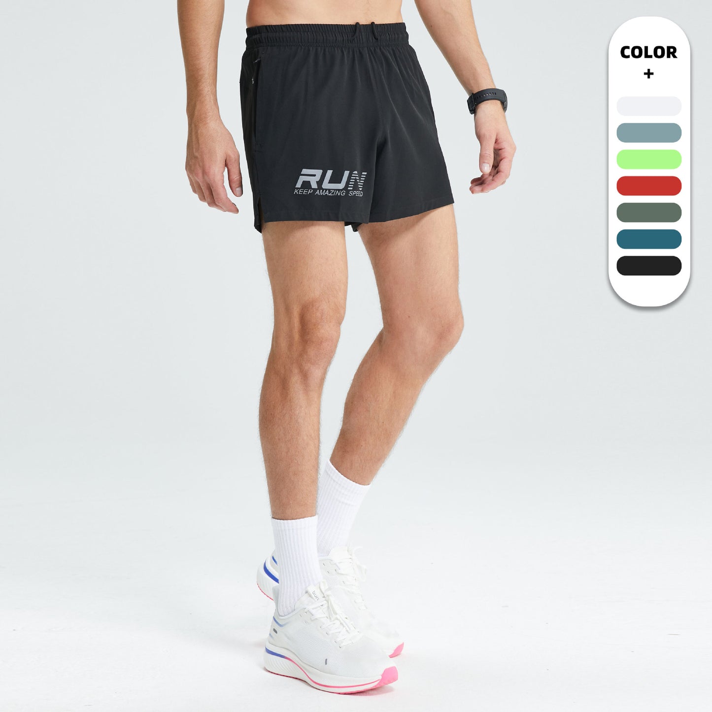 Spor Atletizm Erkek Hızlı Kuruyan Üç Noktalı Yansıtıcı Baskı Fitness Spor Eğitim Pantolonu